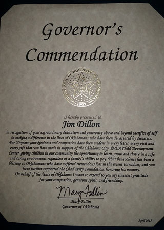 Oklahoma City Governor's Commendation